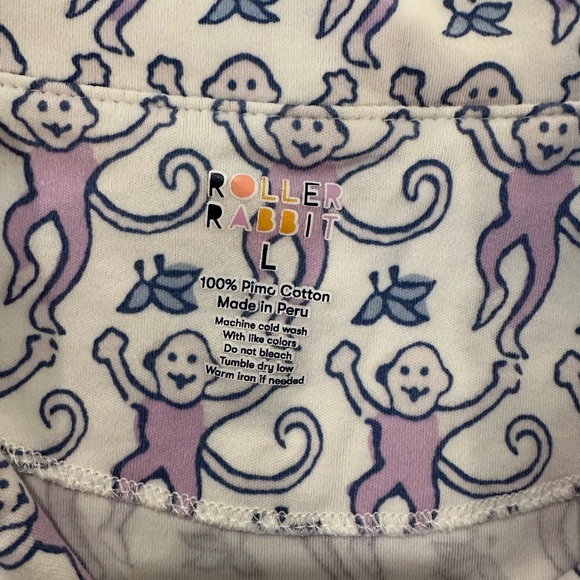 EUC Size Large Purple and Blue Roller Rabbit Long Sleeve PJs - Picture 4 of 4